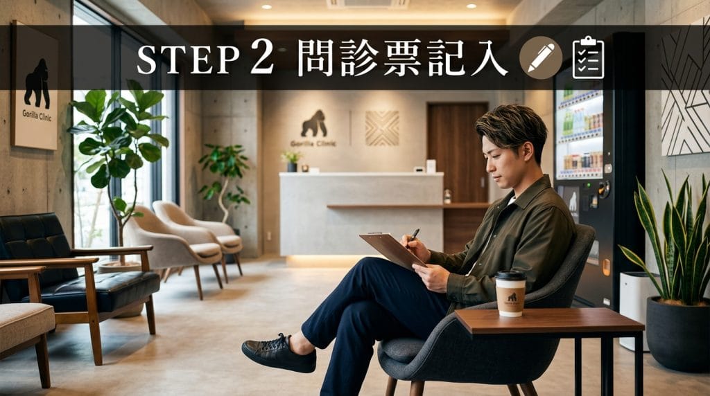 ステップ2待合室で問診票・診療申込書を記入アイキャッチ画像